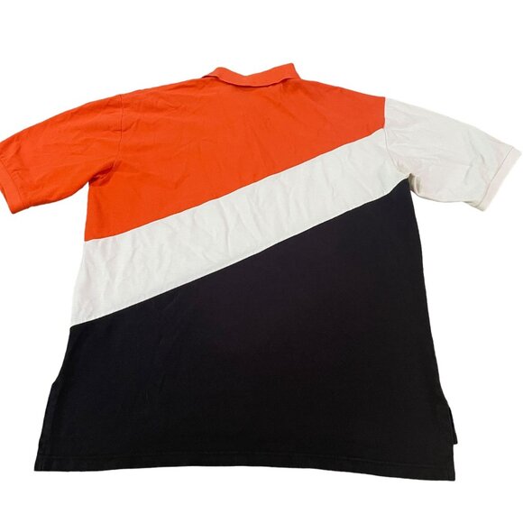 Harley-Davidson Colorblock Polo Shirt Waterford MI Men's XL Orange Black & White - Picture 2 of 3